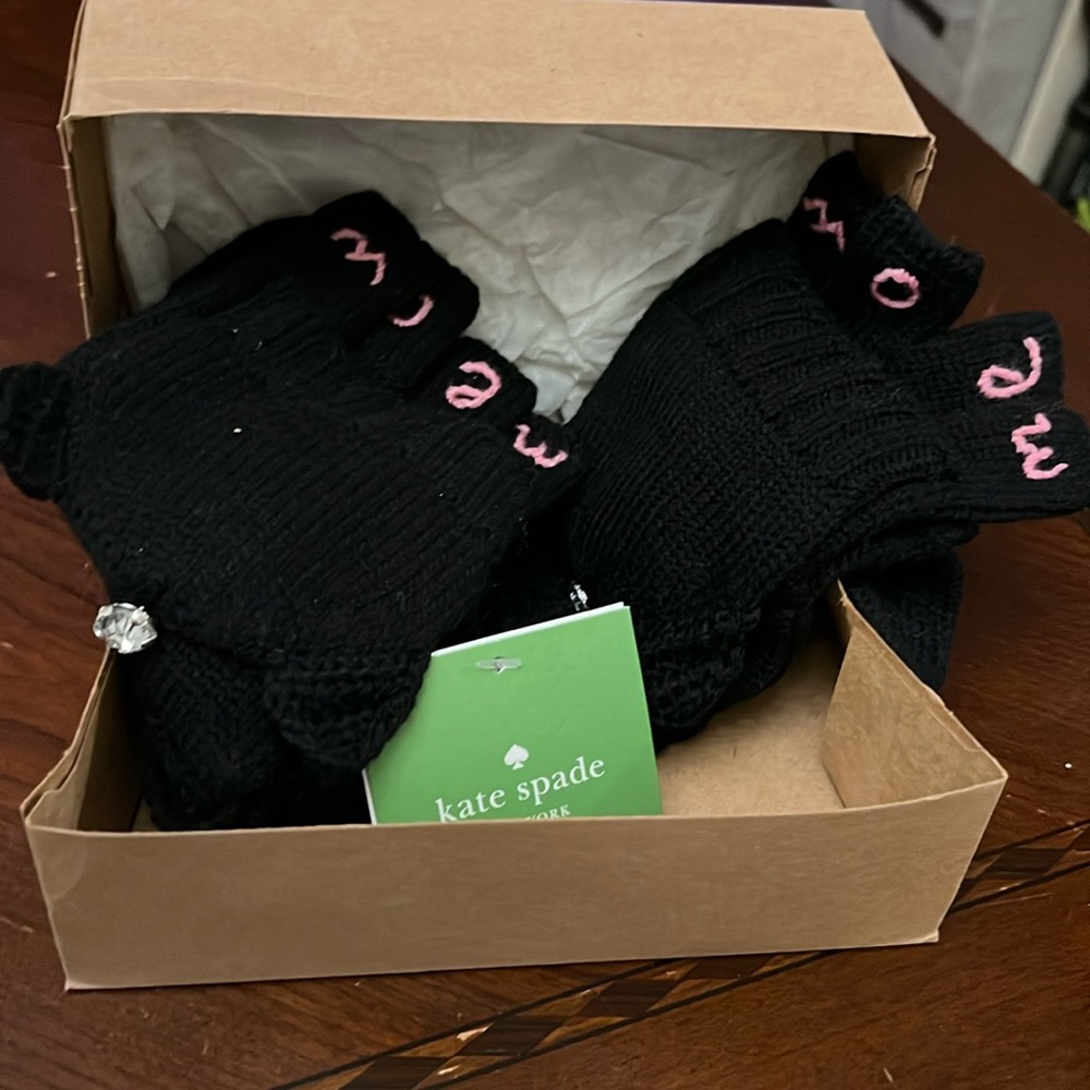 Kate Spade 💎 Meow Diamond Knit Glove